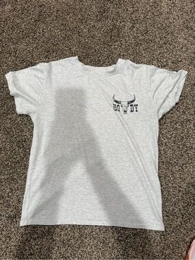 Howdy Bull Skull Graphic Kids T-Shirt - Light Gray